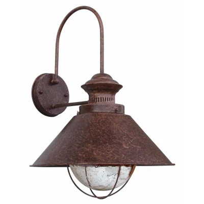 Image of Nautica 1 Light Outdoor Small Dome Wall Rust Brown, E27