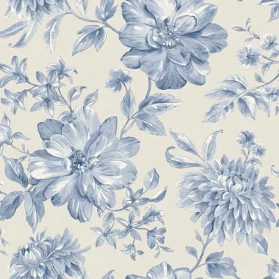 Image of Fine Decor FD43610 Isabella Floral Wallpaper Roll, Blue