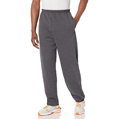 Image of Hanes Men&#039;s EcoSmart Fleece Sweatpant with Pockets, Charcoal Heather, Small