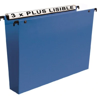 Image of Esselte Pack of 10 Suspension Files for Drawers VMG Base PP 50 mm Blue