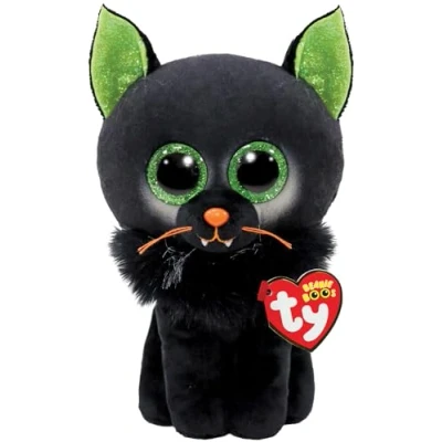Image of Ty Oleander Cat Green Beanie Boo Regular Halloween 2022 Baby Soft Plush Toy Collectible Cuddly Stuffed Teddy