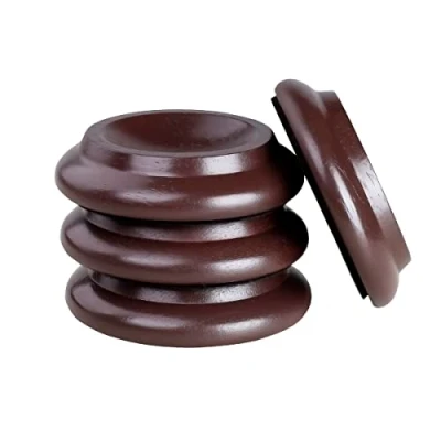 Image of Piano Caster Cups Furniture Floor Felt Pad Hardwood Coasters Anti Sliding Protectors Feet Protector Pads for All Floors &amp; Wheels of Furniture, Sofas and Bed (New Brown)
