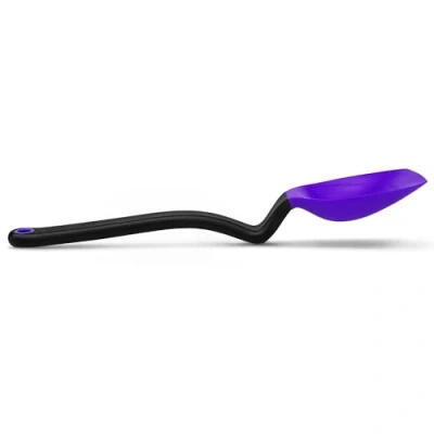 Image of Dreamfarm Supoon Non Stick Silicone Sit Up Scraping &amp; Cooking Spoon with Measuring Lines Purple