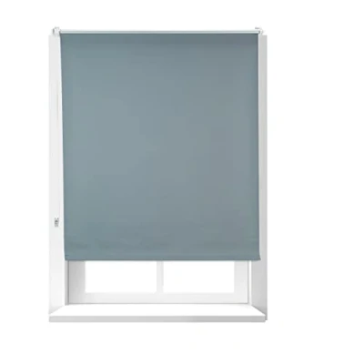 Image of Darkening Blinds with Heat Protection, Thermal Roller, Side Pull Roller Blind, 100x165 cm, Fabric 96 Grey Relaxdays