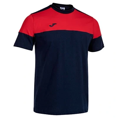 Image of Joma Short Sleeve Shirt Man Crew V Navy Blue Red