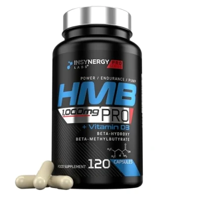 Image of HMB Pro 1,000mg &amp; Vitamin D (Superior Absorption Formula) 120 Capsules, Muscle Growth Supplements, Strength Repair Supplement