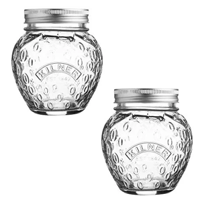 Image of Kilner Set of 2 Strawberry Fruit Preserve Jar 0.4L