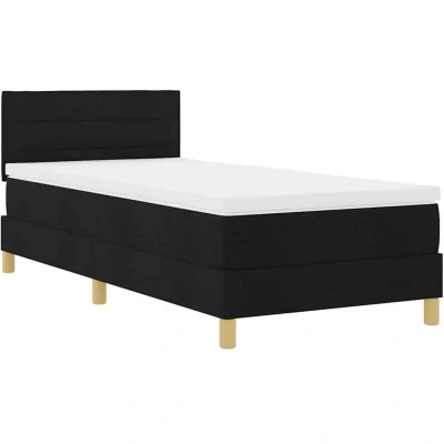 Image of Box Spring Bed with Mattress Black 90x200 cm Fabric vidaXL