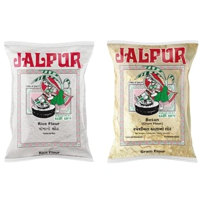 Image of Jalpur Millers Flours Combo Pack Rice Flour 500g Stone Ground Gram 1kg (2 Pack)