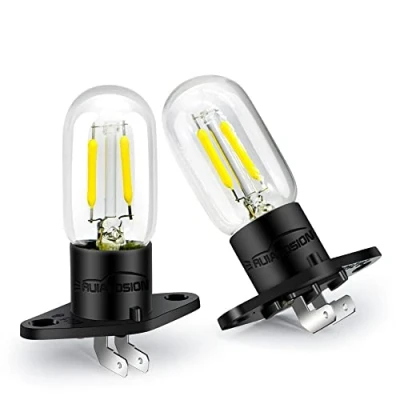 Image of Ruiandsion Microwave Bulb Z187 Base 240V 2A 25W LED Lamp for Universal Pear Oven Lamp, White (Pack of 2)