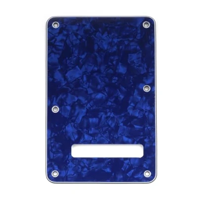 Image of Musiclily Guitar Strat Back Plate for Fender USA/Mexican Standard Stratocaster Modern Style, 4Ply Blue Pearl
