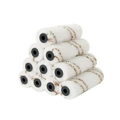 Image of Mister Rui Paint Roller Set, Small Sleeves 4 inch, Microfiber Cover, Inch Rollers for Painting Semi Rough Surfaces, Pack of 10