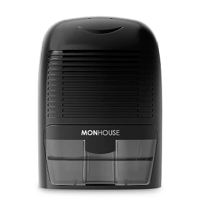 Image of MONHOUSE Dehumidifier 1500ml Portable, Compact &amp; Quiet Moisture Absorber Mini Air for Home, Bedroom Damp, Car, Office, Garage, Caravan Basement Electric Mould Remover Black