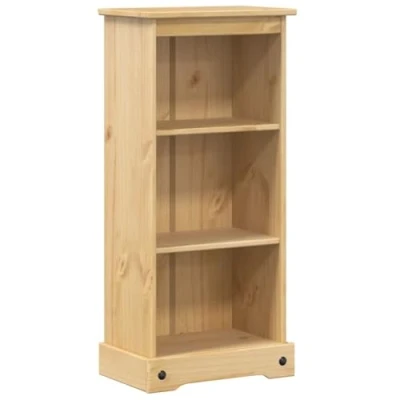 Image of vidaXL Corona Bookcase 46x29x100 cm Solid Pine Wood Shelf, Freestanding Wooden Bookshelf, Rustic Brown Storage Rack for Living Room, Bedroom, Office