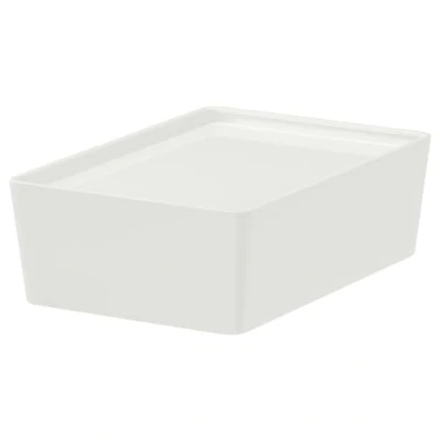 Image of FINCHLEY KUGGIS Box with lid, white, 18x26x8 cm