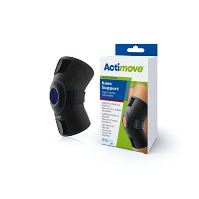 Image of Actimove SPORTS EDITION Knee Support Open Patella Adjustable Secure Protection Ideal for Walking and Hiking Black, Universal Size