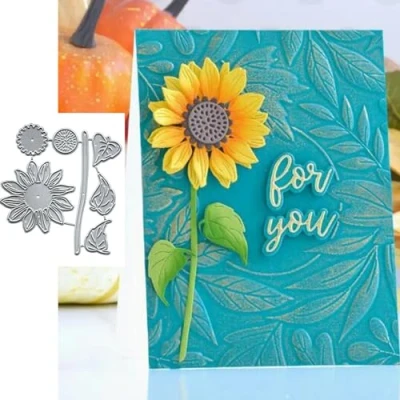 Image of Sunflower Leaf Metal Die Cuts,Spring Cutting Dies Cut Stencils DIY Scrapbooking Decorative Embossing Paper Party Wedding Card Making