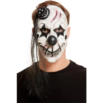 Image of Smiffys Scary Clown Latex Mask, White, Halloween Cirque Sinister Fancy Dress, Dress Up Masks