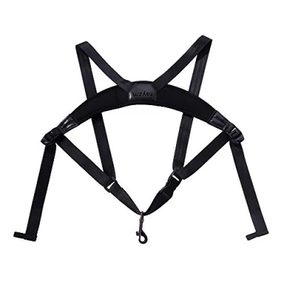 Image of Rayzm Saxophone Strap for Adults and Children, Double Shoulders Neoprene (SBR) Memory Foam Sax, Padded Adjustable Harness Alto/Tenor/Soprano/Baritone Saxophones.