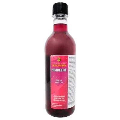 Image of Zero Sugar Raspberry Soda Syrup Concentrate 500 ml Make 12.5 Litres of Free Soft Drink by Adding Flavouring to Carbonated Sparkling Fizzy Water