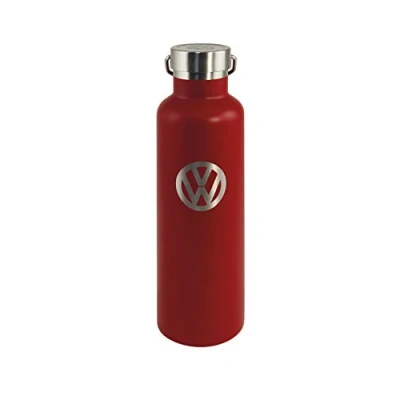 Image of BRISA VW Collection Volkswagen Stainless Steel Thermo Insulated Drinking Bottle with Lettering &amp; Logo (735 ml/24.9 fl oz/VW Logo/Red)