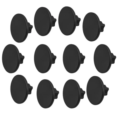 Image of Decoranddecor Vesta 40mm Round Kitchen Cabinet Furniture Knob Zinc Alloy (12 Pack, Matt Black)