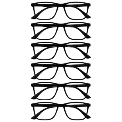 Image of OPULIZE NYX Blue Light Blocking Reading Glasses Anti Glare Computer and Gaming Eyewear 6 Pack UV Eyestrain Protection Rectangular Frame Black Men Women + 3.00