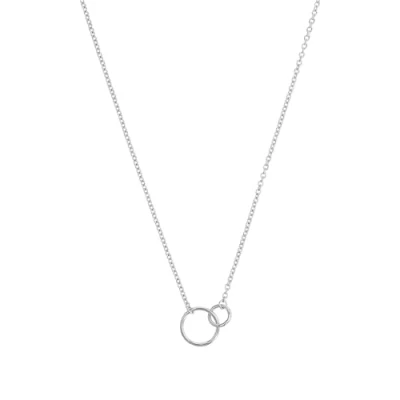 Image of NOELANI necklace with pendant 925 sterling silver ladies necklace, 40+5 cm, silver, circle, Comes in jewelry gift box, 2031965