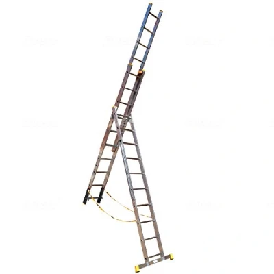 Image of 10 Rung 3 Section Stair Combi All in One Extension Ladder, Step Ladder &amp; Free Standing Ladders