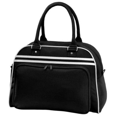 Image of BagBase Bg075Fnwh Retro Bowling Bag French Navy/White Bg075 Navy/White, Medium