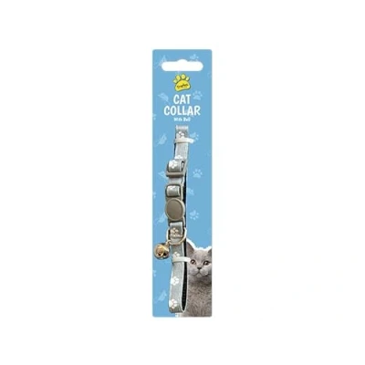 Image of Strong Nylon Cat Collars With Bell Pink Blue Or Grey Adjustable &amp; Safety Buckle