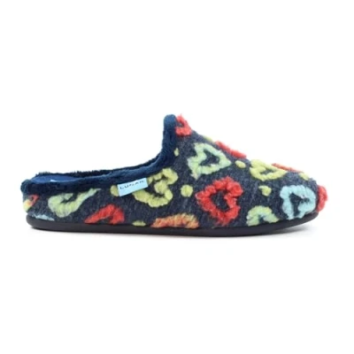 Image of Ladies Valentine Navy Mule Slipper 8 Blue