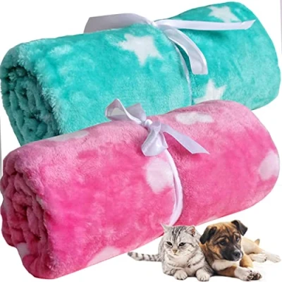 Image of LeerKing 2 Packs Dog Blankets Soft Warm Pet Cat Bed Blanket Fleece Flannel Mattress Couch Sofa Crate for small medium large Puppy，30&quot;x 40&quot; Green&amp;Red