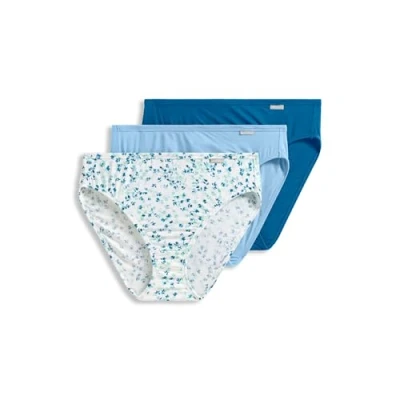 Image of Jockey Women&#039;s Underwear Supersoft French Cut 3 Pack, Layered Blue Floral Sprig/Blue Stardust/Azurite Sea, 8