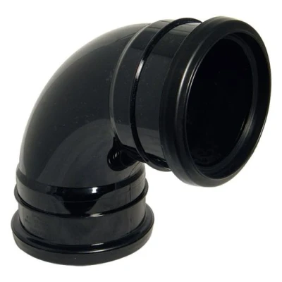 Image of Floplast SP561B 110mm Ring Seal Soil 92.5 Degree Double Socket Bend Black