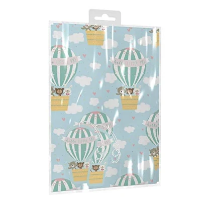 Image of 2 Sheets of New Baby Boy Birthday Gift Set Wrap Wrapping Paper Tags