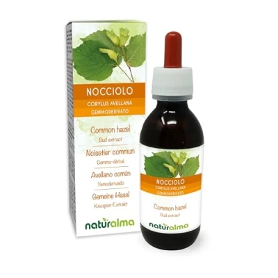 Image of Common Hazel (Corylus avellana) Alcohol Free Bud Extract from Fresh Buds Naturalma Liquid Drops 120 ml Food Supplement Vegan