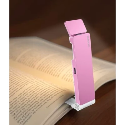 Image of VTIGER Reading Light, USB Rechargeable Book Light for in Bed,Foldable Clip on LED Booklight, 3 Amber Colors &amp; 4 Brightness Dimmable,Long Lasting Portable Bookmark Lamp Lovers, Kids