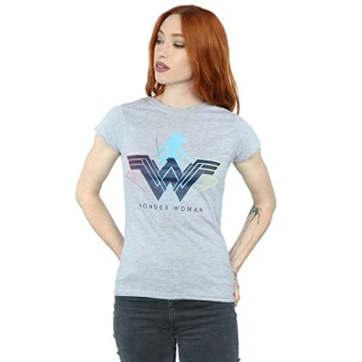 Image of DC Comics Women&#039;s Wonder Woman Warrior Logo T Shirt Small Sport Grey
