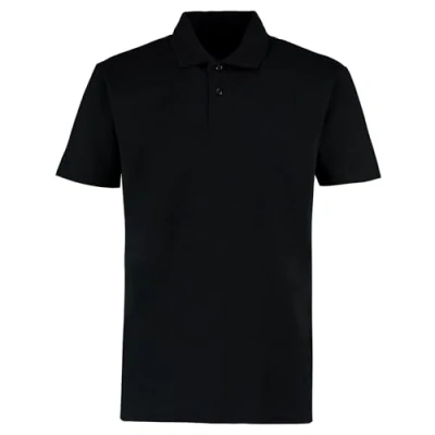 Image of Kustom Kit Mens Short Sleeve Polo Shirts, Black, Large. KK422