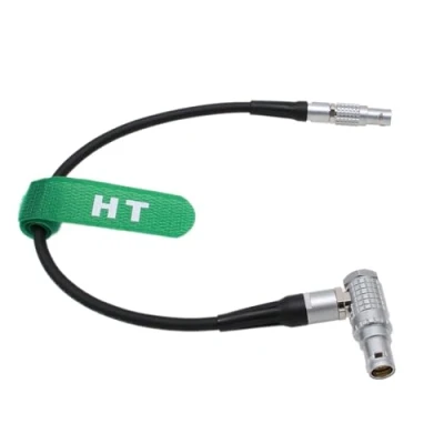 Image of HangTon Power Cable for DJI Image Transmission, Ronin 4D Camera, High Bright Monitor Transmitter, 2 Pin Male to 6 Female Right Angle 50cm
