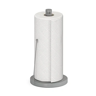 Image of stardis Simply Kitchen Roll Holder Stainless Steel Matt Brushed Stable and Durable Paper (Grey)