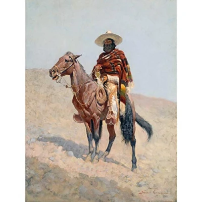 Image of Remington Mexican Vaquero Horseman Painting Large Print Poster Wall Art Decor Picture