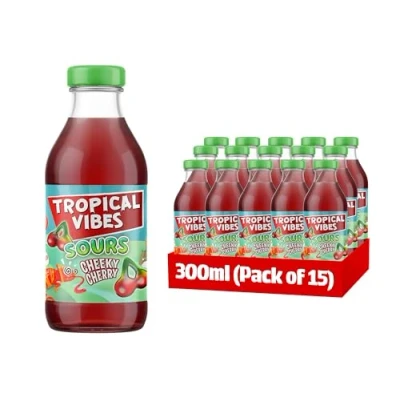 Image of Tropical Vibes Sours Cheeky Cherry Drink Exotic Flavours, Refreshing Summer Drink, Pack of 15.