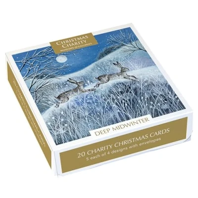 Image of Museums &amp; Galleries Box of 20 Artistic Charity Christmas Cards Cards, 5 Each 4 Designs (Deep Midwinter 2216)