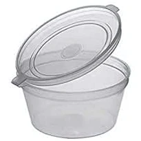Image of PNW 1oz Disposable Clear Containers with Hinged Lids Store Chutney Slime Dressings Sauces Dips Dishwasher Microwave Freezer Safe Small Storage pots (100)
