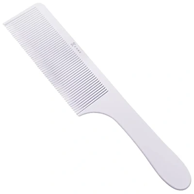 Image of Kobe Professional Flat Top fading comb White Plastic Cutting Comb, Durable and Flexible Fade Comb/Blending Ideal Hair Blending Tool clipper for barbers