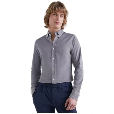 Image of Tommy Hilfiger Men&#039;s Knitted Shirt Long Sleeve, Blue (Carbon Navy), L