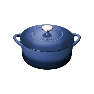 Image of Denby Cast Iron Cobalt 26cm Round Casserole