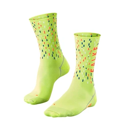 Image of FALKE Unisex BC Impulse Peloton U SO Functional Yarn Anti Blister 1 Pair Cycling Socks, Yellow (Lightning 1690), 9.5 10.5